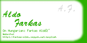 aldo farkas business card